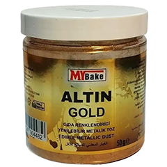 My Bake Altın Metalik Toz Gıda Boyası, 50 gr - My Bake