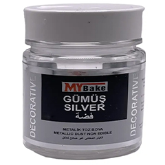 My Bake Gümüş Metalik Toz Gıda Boyası, 50 gr - My Bake
