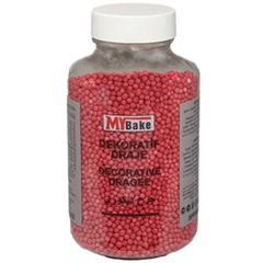 My Bake Kırmızı Boncuk Şeker, 200 gr, 0 mm - My Bake