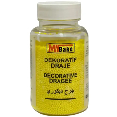 My Bake Sarı Boncuk Şeker, 200 gr, 2 mm - My Bake