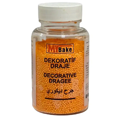 My Bake Turuncu Boncuk Şeker, 200 gr, 0 mm - My Bake