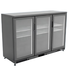 NDustrıo GDC-350-PT Back Bar 3 Door Bottle Cooler, Black, 135x52x90 cm - NDustrıo