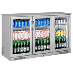 NDustrıo GDC-350-SS Back Bar 3 Door Bottle Cooler, Inox, 135x52x90 cm - NDustrıo