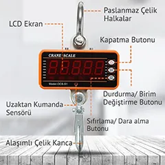 Necklife OCS 500 Vinç Baskülü, 500 kg, 200 gr Hassasiyetli - 2