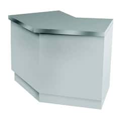 Neutral Service Counter, Angled, Work Table with Intermediate Shelves, 150x70 cm - Öztiryakiler