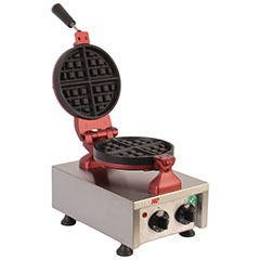 Omake WFL01 E12 Manual Timer Single Waffle Maker, Round Model, Mold Diameter 18 Cm, Electric - Omake