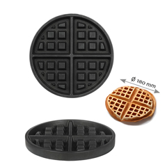 Omake WFL01 Waffle Round Mold Set, Diameter 18 Cm - Omake