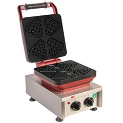 Omake WFL21 E12 Manual Timer Single Waffle Maker, Heart Model, Mold Diameter 10.3x10.5 Cm, Electric - Omake
