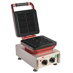 Omake WFL21 E12 Manual Timer Single Waffle Maker, Mini Square Belgian Model, Mold Diameter 4.8x7.8 Cm, Electric - Omake