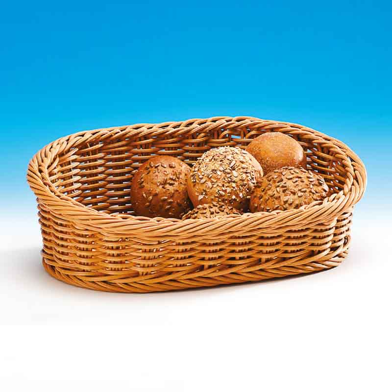 Zicco Oval Ekmek Sepeti, Eğimli, Plastik, 30x45x14-8 cm, Koyu Renk