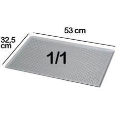 Özdemir Aluminum Italian Sheet Pan, Perforated 1/1, 32.5x53 cm - 2