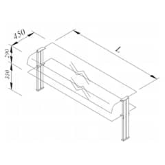Öztiriyakiler Service Shelf, Double Row, 240x30 cm - Öztiryakiler
