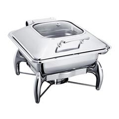 Öztiryakiler Chafing Dish, Rectangular, Glass Lid, With Stand, 9 L, GN 1/1 - Öztiryakiler
