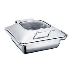Öztiryakiler Chafing Dish, Rectangular, Glass Lid, Without Stand, 9 L, Gn 1/1 - Öztiryakiler