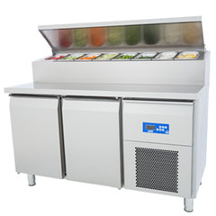 Öztiryakiler Çift Inox Kapılı Buzdolabı, Pizza Hazırlık Tablalı, Tag 270 Ntv, 142x70 cm - Öztiryakiler