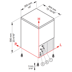Öztiryakiler Cube Ice Machine, 22 kg/day, 4 kg Storage Bin, OKB22A - 2