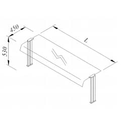 Bombe Glass Service Shelf, 120*30 cm. - Öztiryakiler