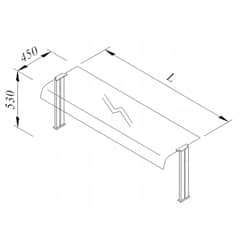 Bombe Glass Service Shelf, 150x30 cm - Öztiryakiler