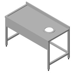 Dish Scraping Table with Drain 120x70 cm - Öztiryakiler