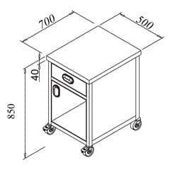 Öztiryakiler Doner Grill Base Cart 50x70 cm - Öztiryakiler