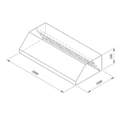 Filtered Wall Mounted Hood, 300x100 cm - Öztiryakiler