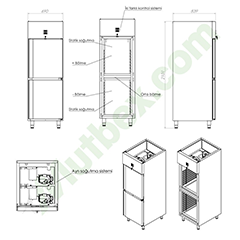 Öztiryakiler GN 600.10 NLS Combined Upright Double Door Refrigerator and Freezer, 304 Quality - 2