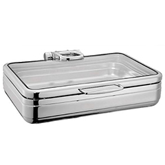Öztiryakiler Lux Chafing Dish, Hidrolik Cam Kapaklı, Dikdörtgen, Gn 1/1, 9 lt - Öztiryakiler