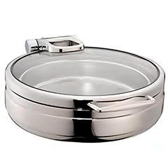 Öztiryakiler Lux Chafing Dish, Hidrolik Cam Kapaklı, Yuvarlak, Gn 2/3, 6 lt - Öztiryakiler