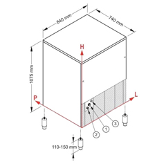 Öztiryakiler OKB158 Cube Ice Machine, 158 kg/day Capacity, 65 kg Storage Bin - 2