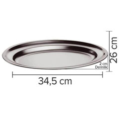 Öztiryakiler Oval Buffet Tray, 34.5x26x2 cm - 2