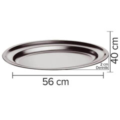 Oztiryakiler Oval Buffet Tray, 56x40x2 cm - 2