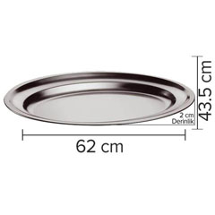 Öztiryakiler Oval Buffet Tray, 62x43.5x2 cm - 2