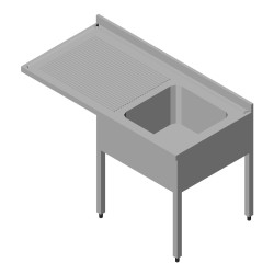 Dishwasher Top Sink 1G/1D Left Demountable 120x70 cm - Öztiryakiler