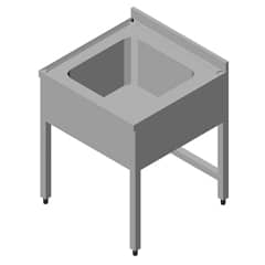 Work Table with Sink 1 Compartment 3 Curtains 50x70 cm - Öztiryakiler