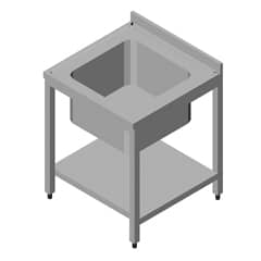 Work Tables with Sink 1 Compartment 3 Curtained Base Shelved Disassembled 50x60 cm - Öztiryakiler