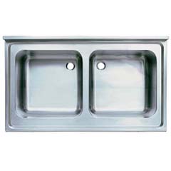 Sink Unit, Double Bowl Without Drainboard, 140x70 cm, 50*50*30 Eye - Öztiryakiler