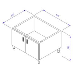 Öztiryakiler Undercounter Cabinet, 60x60 cm - Öztiryakiler