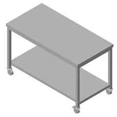 Base Shelved Mobile Work Table 120x60 cm - Öztiryakiler