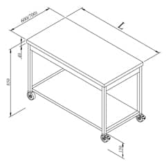 Base Shelved Mobile Work Table 160x60 cm - Öztiryakiler