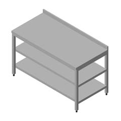 Workbench with Middle Shelf and Back 190x60 cm - Öztiryakiler