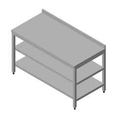 Workbench with Middle Shelf and Back, Disassembled, 100x70 cm - Öztiryakiler