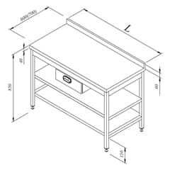 Workbench with Middle Shelf and Single Drawer 190x70 cm - Öztiryakiler