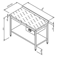 Workbench with Polyethylene Tabletop and Base Shelf with Single Drawer 140x70 cm - Öztiryakiler