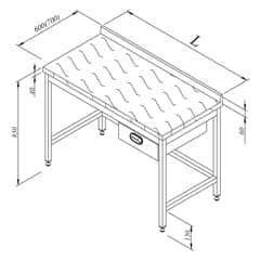 Workbench with Polyethylene Tabletop and Base Shelfless Single Drawer 120x70 cm - Öztiryakiler