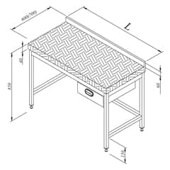 Wooden Top Base Shelfless Single Drawer Work Table 120x70 cm - Öztiryakiler
