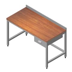 Wooden Top Base Shelfless Single Drawer 160x60 cm Work Table - Öztiryakiler