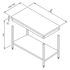 Workbench Base Shelfless Disassembled 100x70 cm - Öztiryakiler