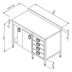 Cabinet Work Table with Drawer 160x70 cm - Öztiryakiler