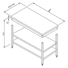 Workbench with Middle Shelf Stainless Steel 140x70 cm - Öztiryakiler
