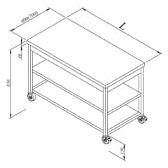 Workbench with Intermediate Shelf Mobile 120x70 cm - Öztiryakiler